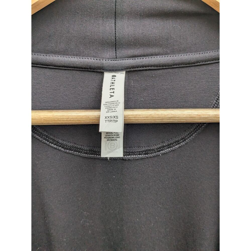 Athleta Modal Robe Black XXS Long Cardigan Sleep Pajama Womens Retail $129 - Picture 5 of 9